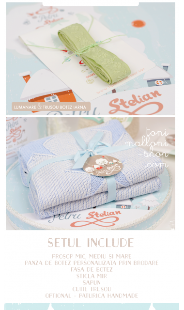 Trusou de botez cu broderie personalizata pentru baieti, Un meduz si un pestisor 7